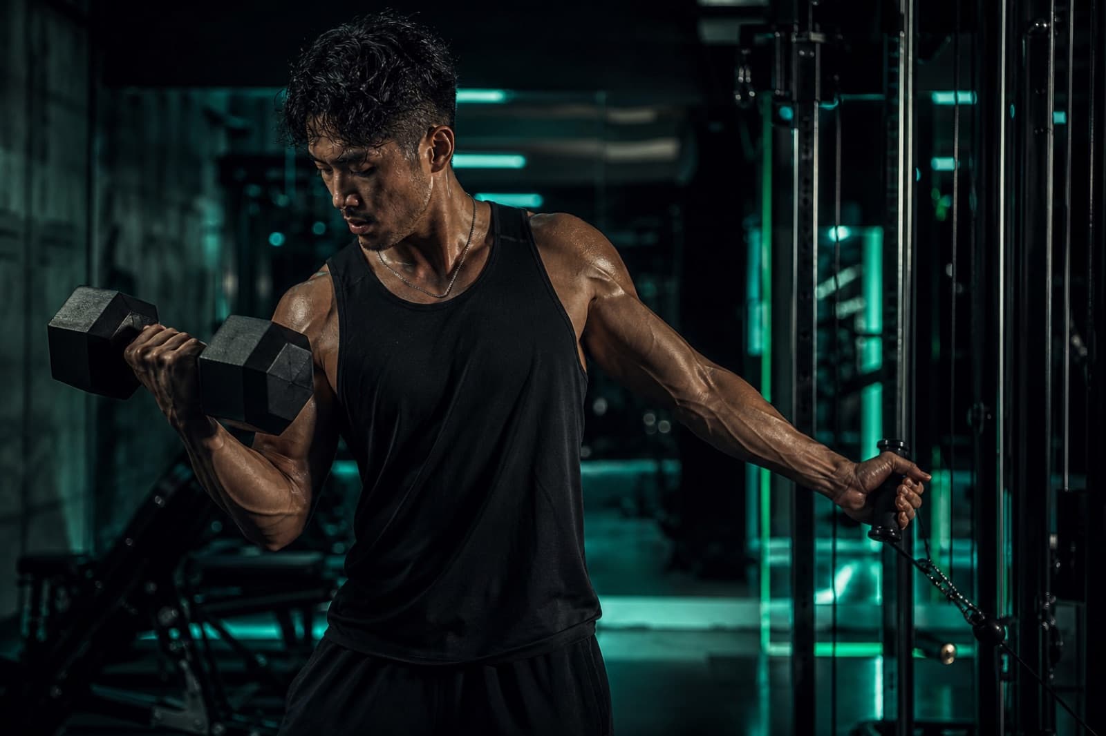 Athletic physique training with functional strength equipment