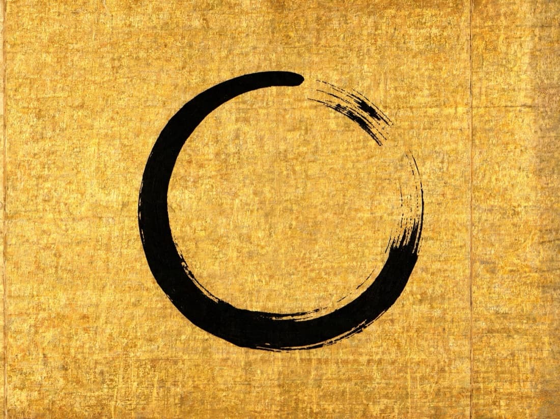 A single ensō — one circular brushstroke made in one movement, left open at the top where the brush lifted.
